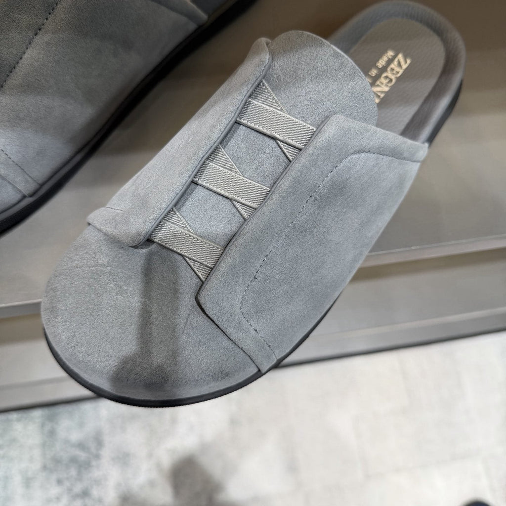 Zegna Men's Layered Vamp Slide Sandals