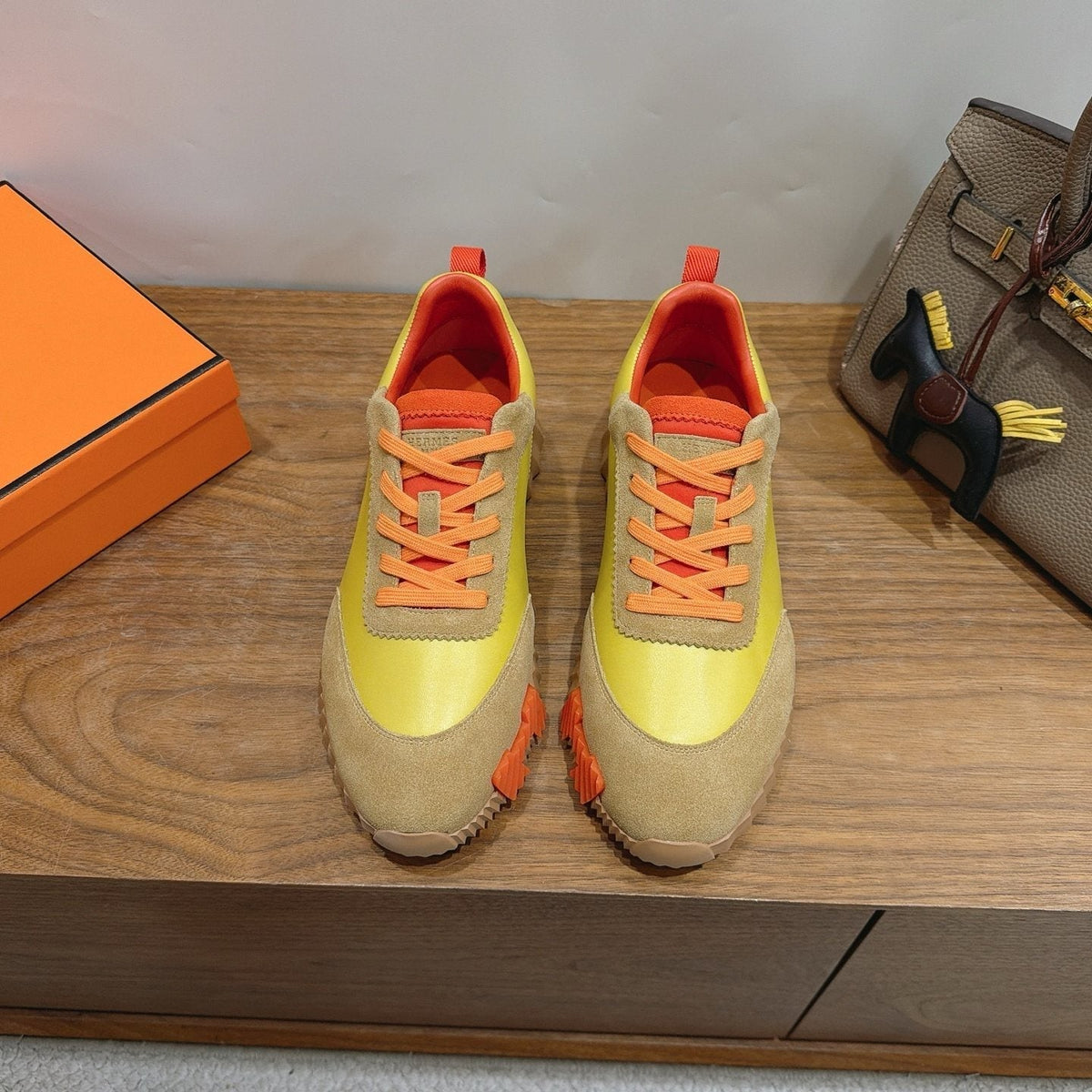 Hermès Color-Block Lace-Up Sneakers