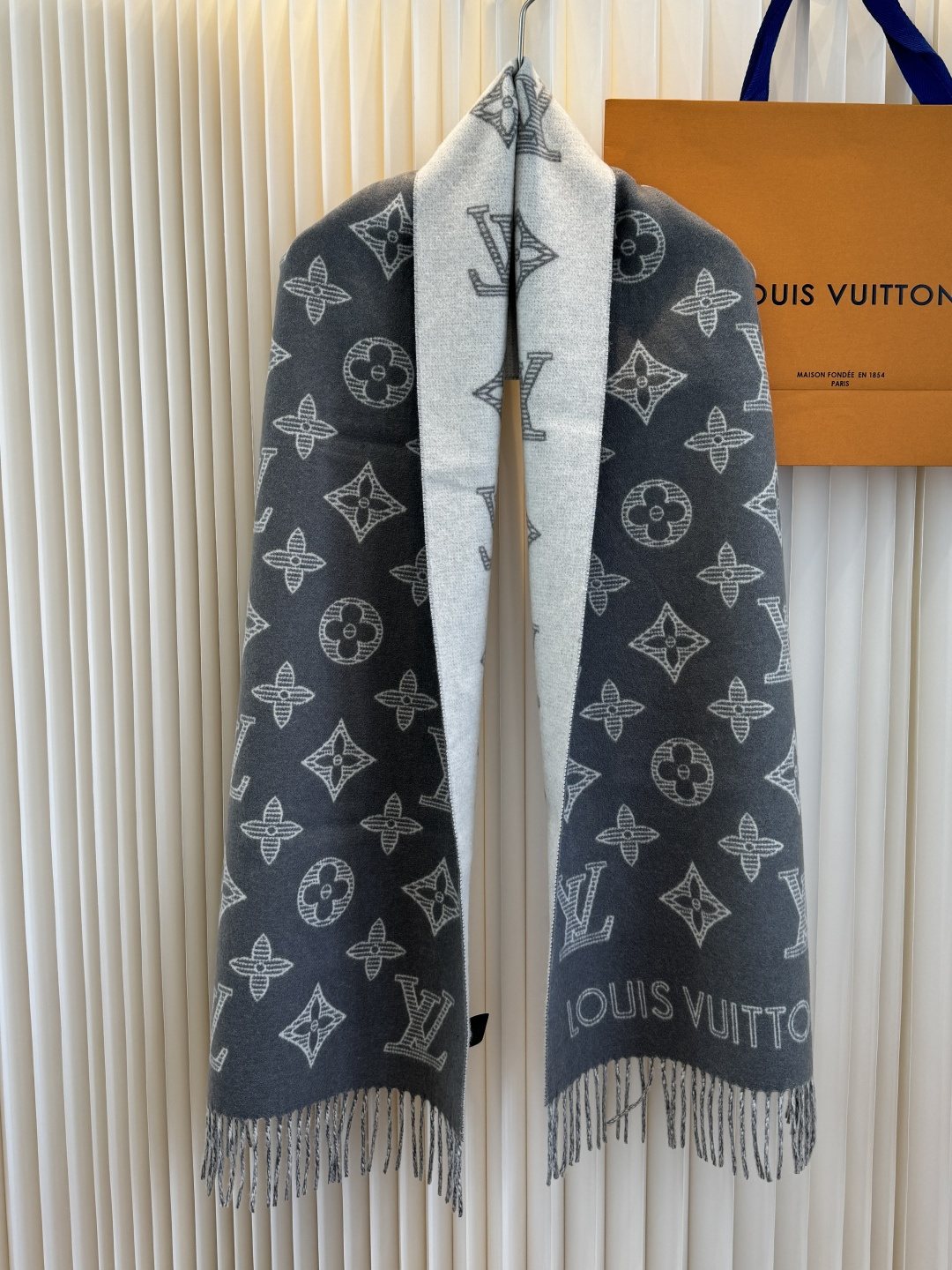 Louis Vuitton Reversible Fringed Scarf