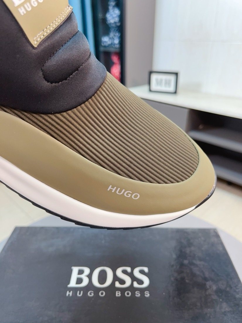BOSS Ribbed Slip-On Sneakers