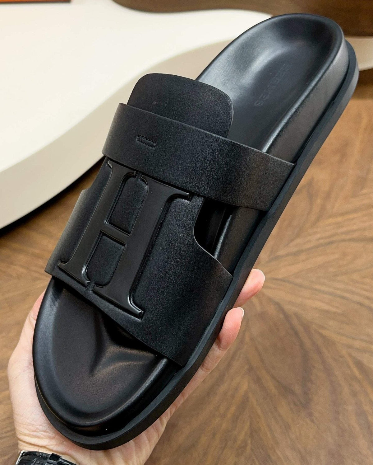 Hermès Men's H-Embellished Slide Sandals