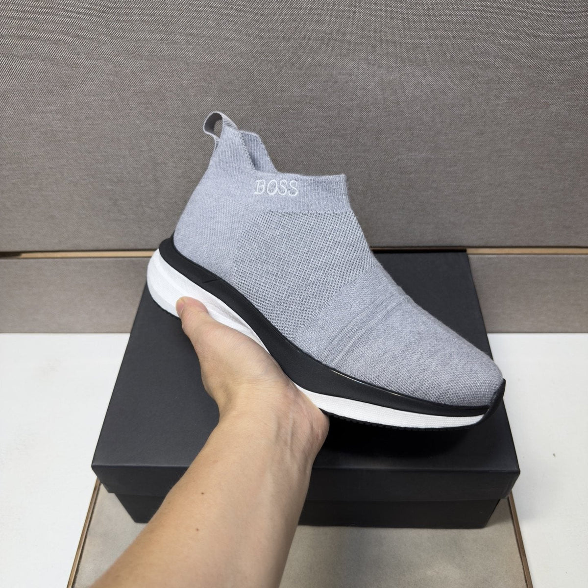 BOSS Textured Slip-On Sneakers
