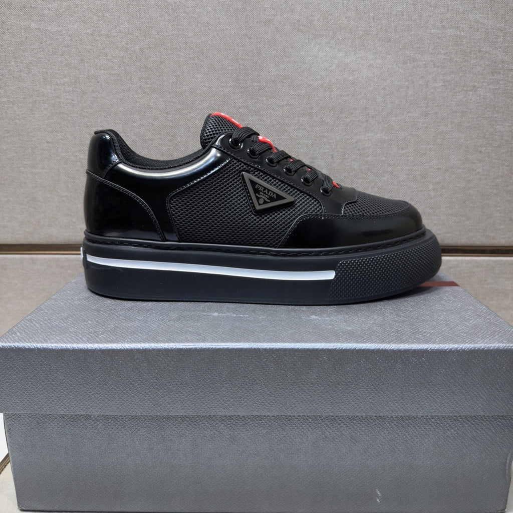 Prada Men's Contrast Panel Low-Top Sneakers