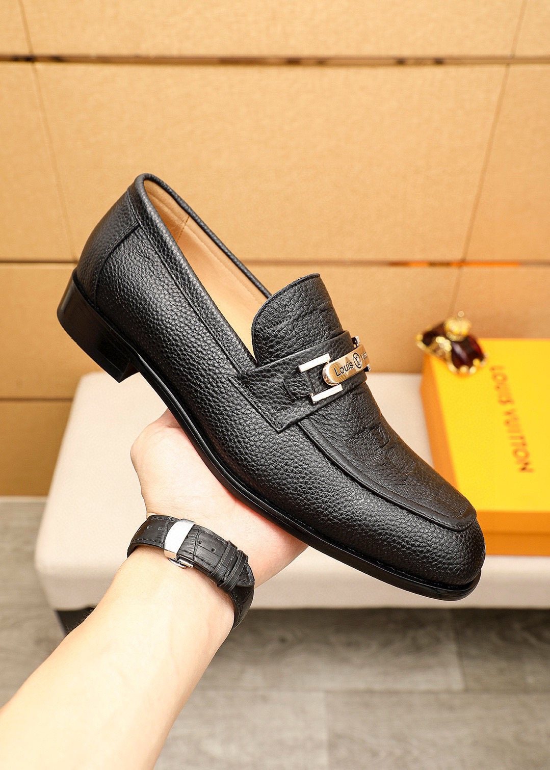 Louis Vuitton Men's Textured Bar Loafers