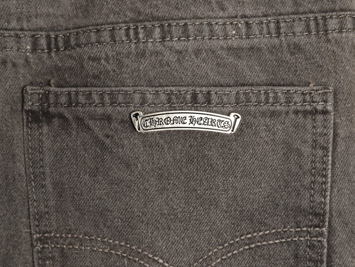 Chrome Hearts Cross-Motif Jeans with Back Lettering - Charcoal