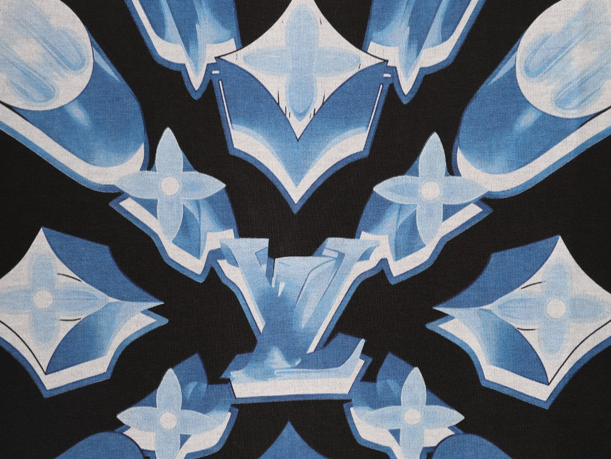 Louis Vuitton Ice-Blue LV Graphic T-Shirt - Black