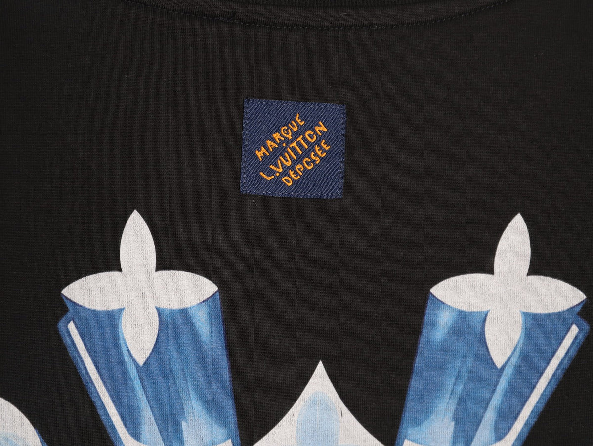 Louis Vuitton Ice-Blue LV Graphic T-Shirt - Black