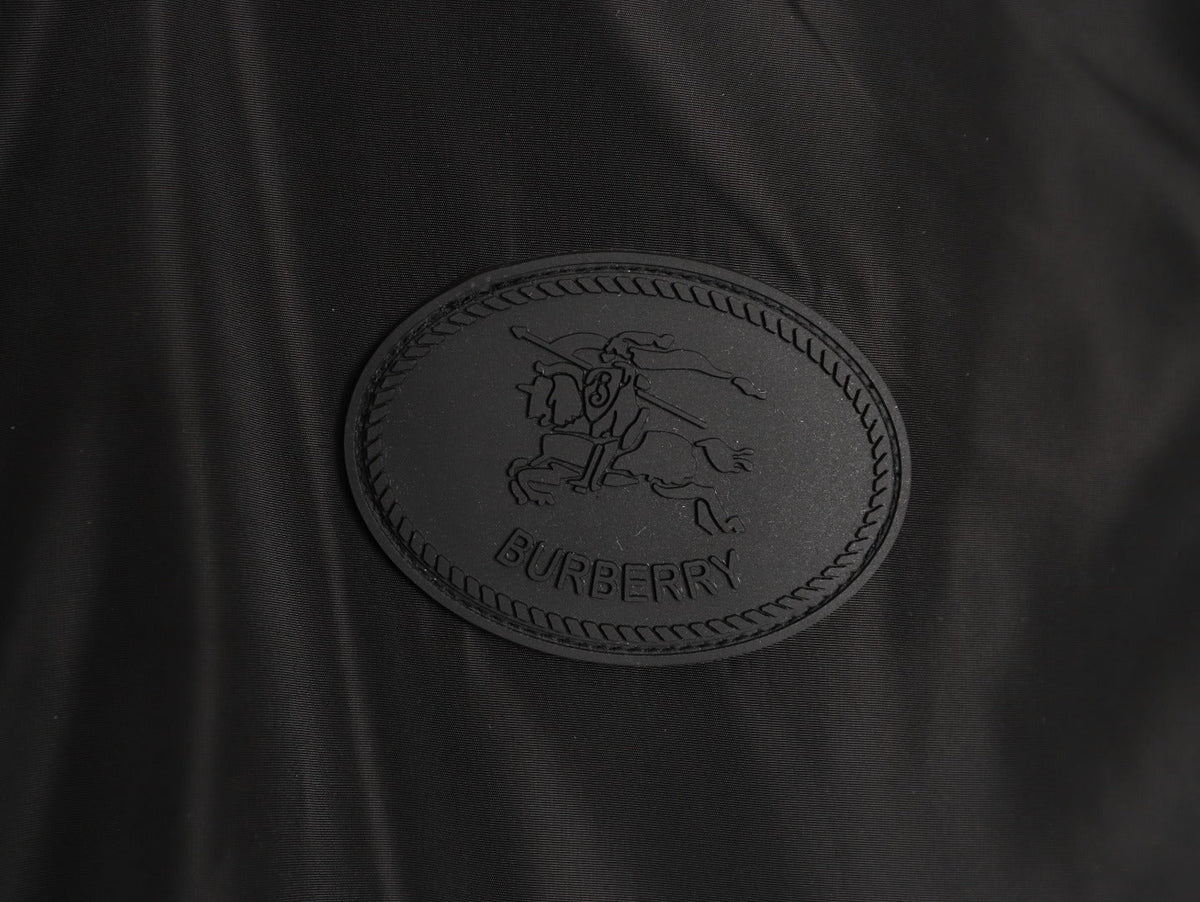 Burberry Oval Equestrian Back-Graphic Hooded Jacket - Black